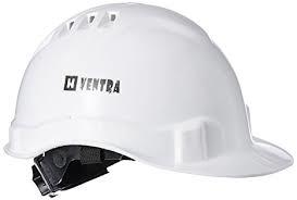 Safety Helmet - Plastic Material, Unisex Design, Yellow Color | Durable Impact Protection, Comfortable Fit For Extended Wear