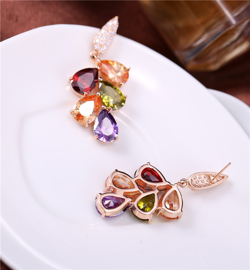 Multi-color 18k Real Gold Plated Dangle & Drop Earring