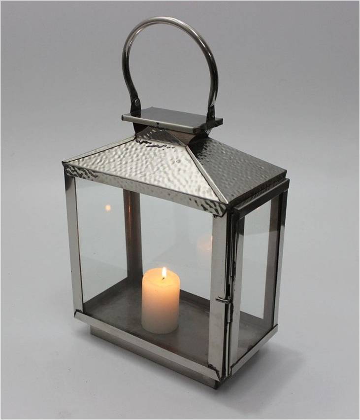 Nickle Finish Lantern Candle