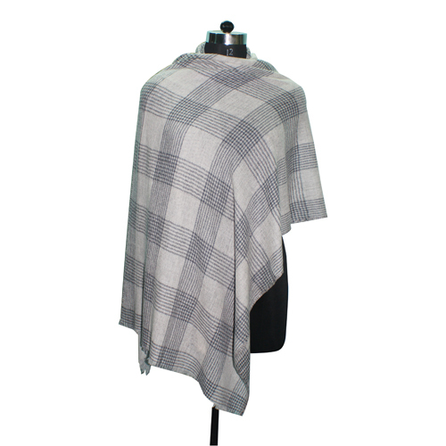 ग्रे वूल ब्लेंडेड यार्न डाईड स्टोल