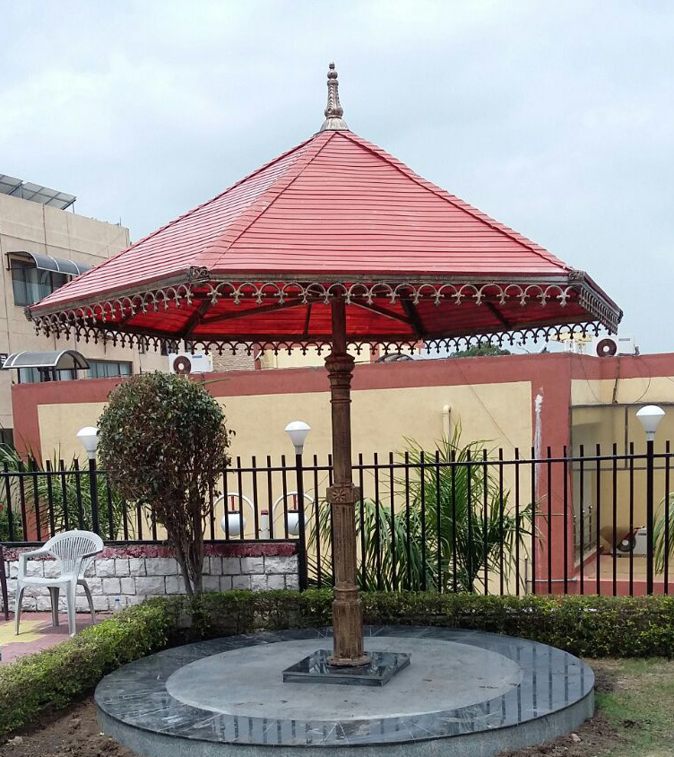 Umbrella Design Cast Iron Garden Gazebo No Assembly Required