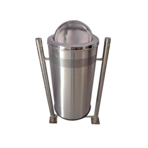Silver Pole Hanging Stainless Steel Dustbin