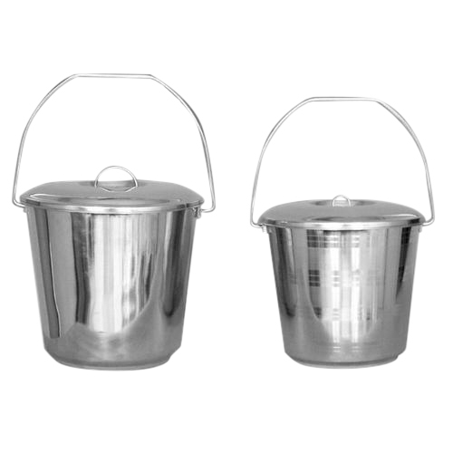 Stainless Steel Bucket With Handle - Stainless Steel, 14-28 mm, Silver Color, 2-8 mm Thickness | Versatile for Liquid and Chemical Storage
