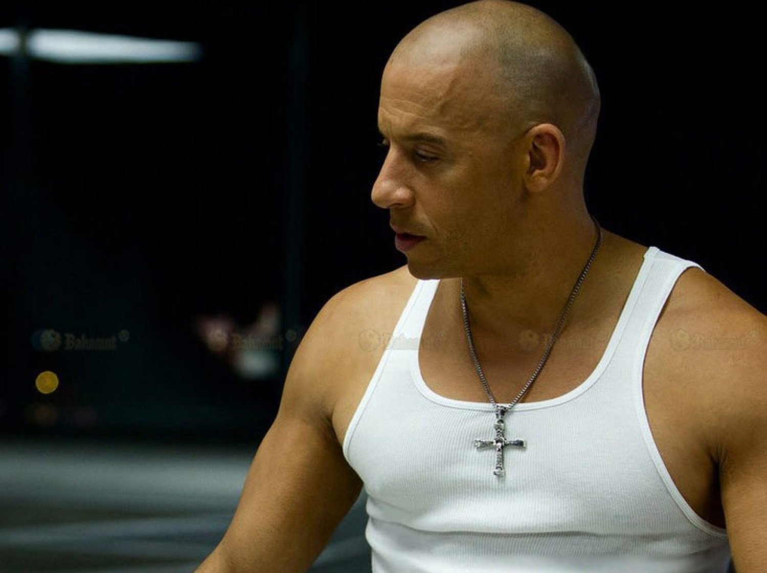Silver Vin Diesel Smart Cross Pendant In Austrian Crystal 18k Platinum White Gold Plated