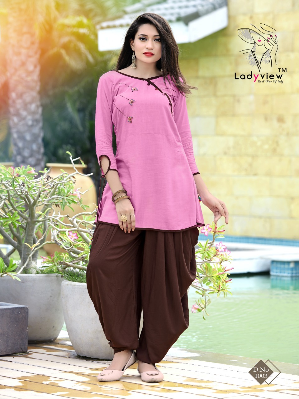 Patiyala Pari - 14 Kg Heavy Rayon Top With Stylish Dhoti Patiyala, Printed Fabric, Available In M, L, Xl, Xxl Sizes