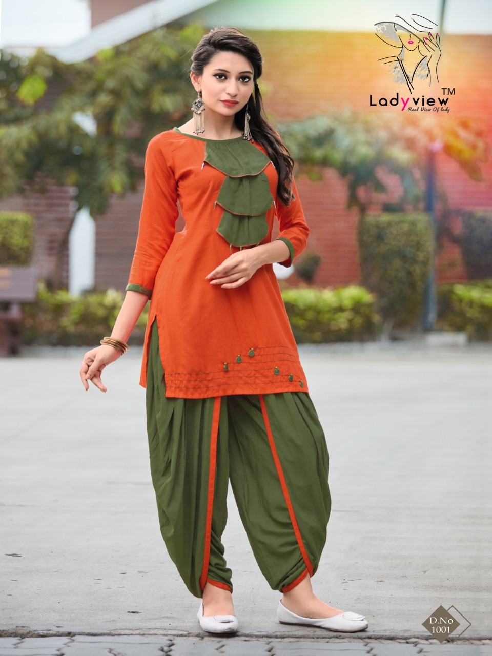Patiyala Pari - 14 Kg Heavy Rayon Top With Stylish Dhoti Patiyala, Printed Fabric, Available In M, L, Xl, Xxl Sizes