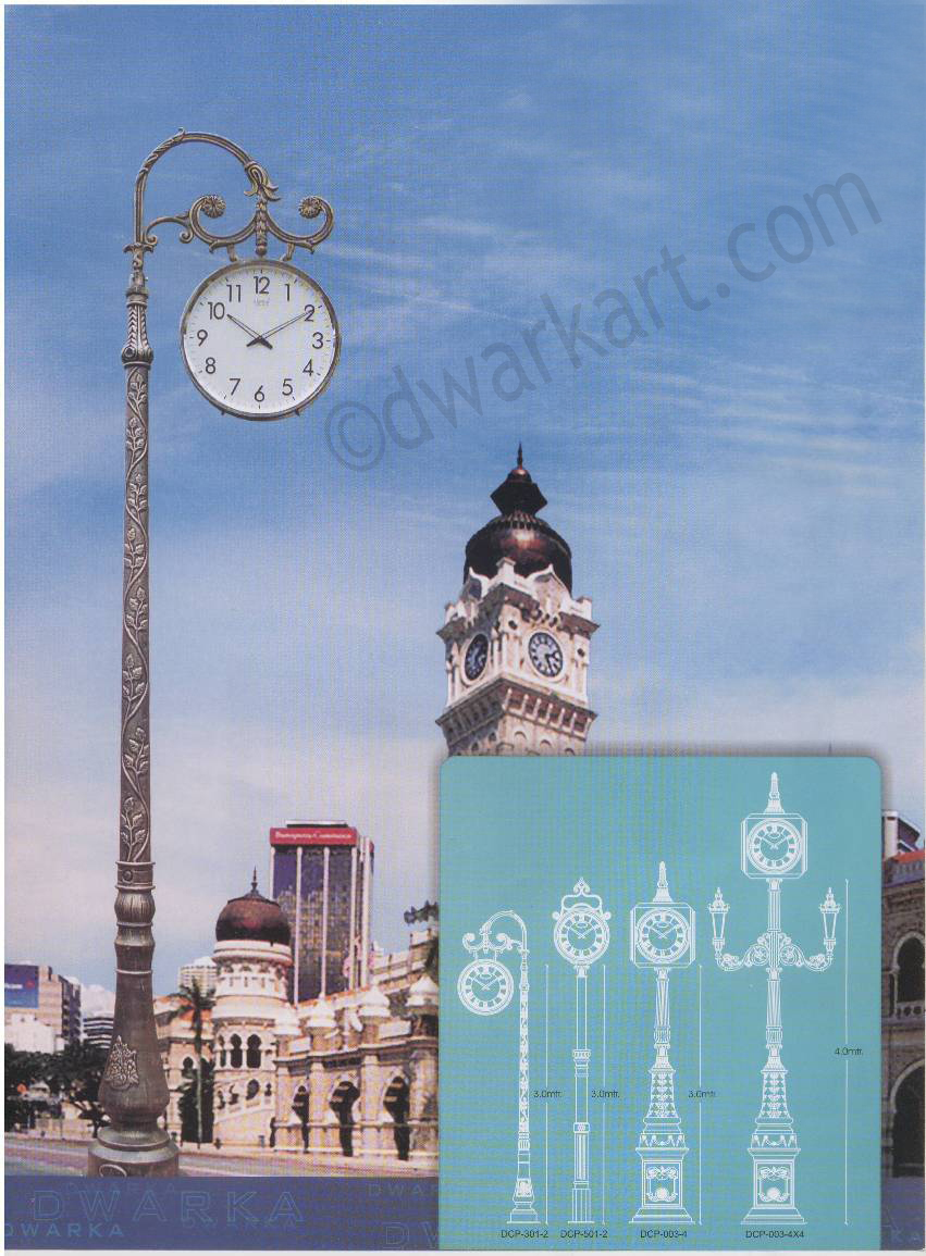 Retro Design Cast Iron Clock Post No Assembly Required