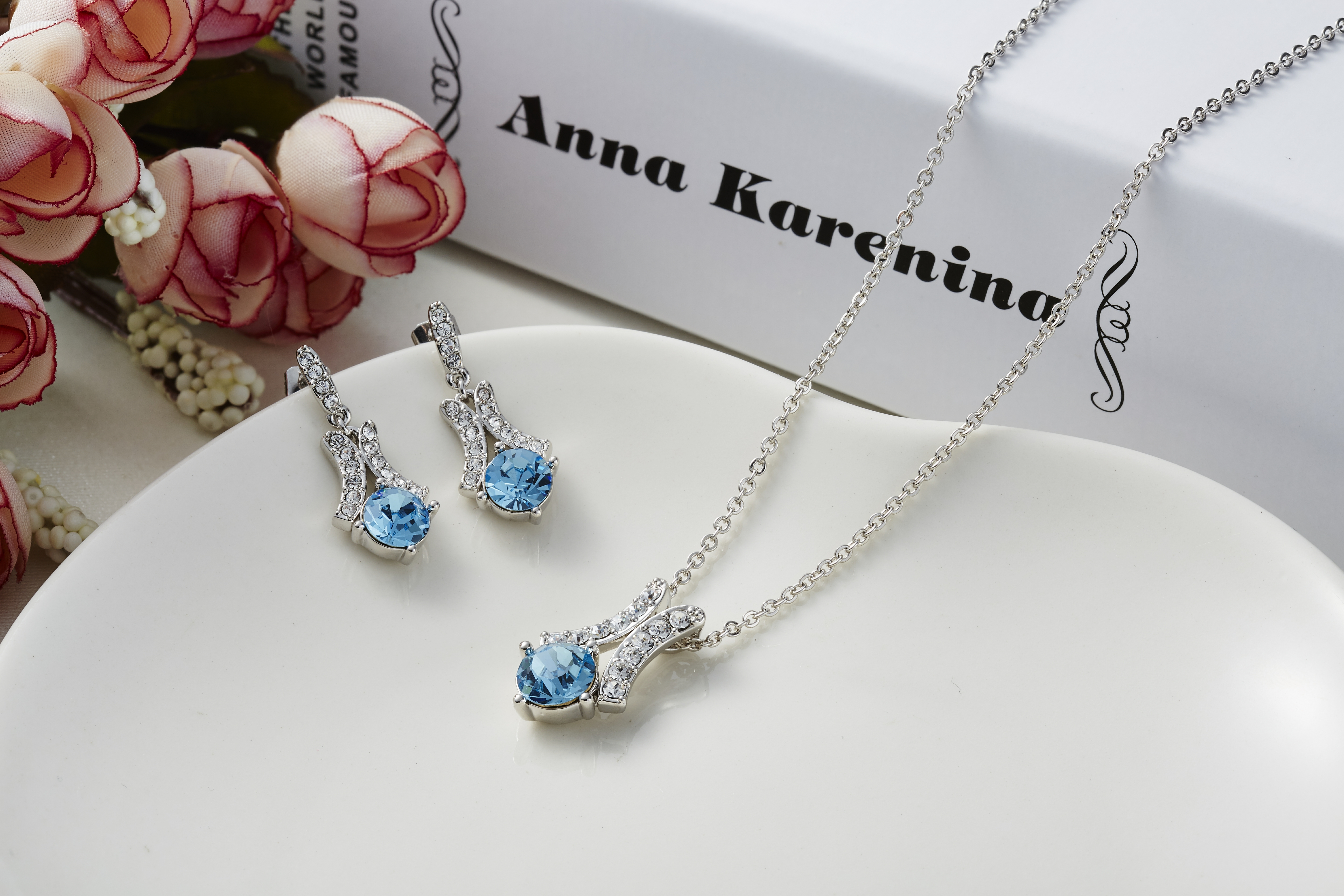 Crystals From Swarovski Vivacious Blue Crystal Pendant Set Gender: Women