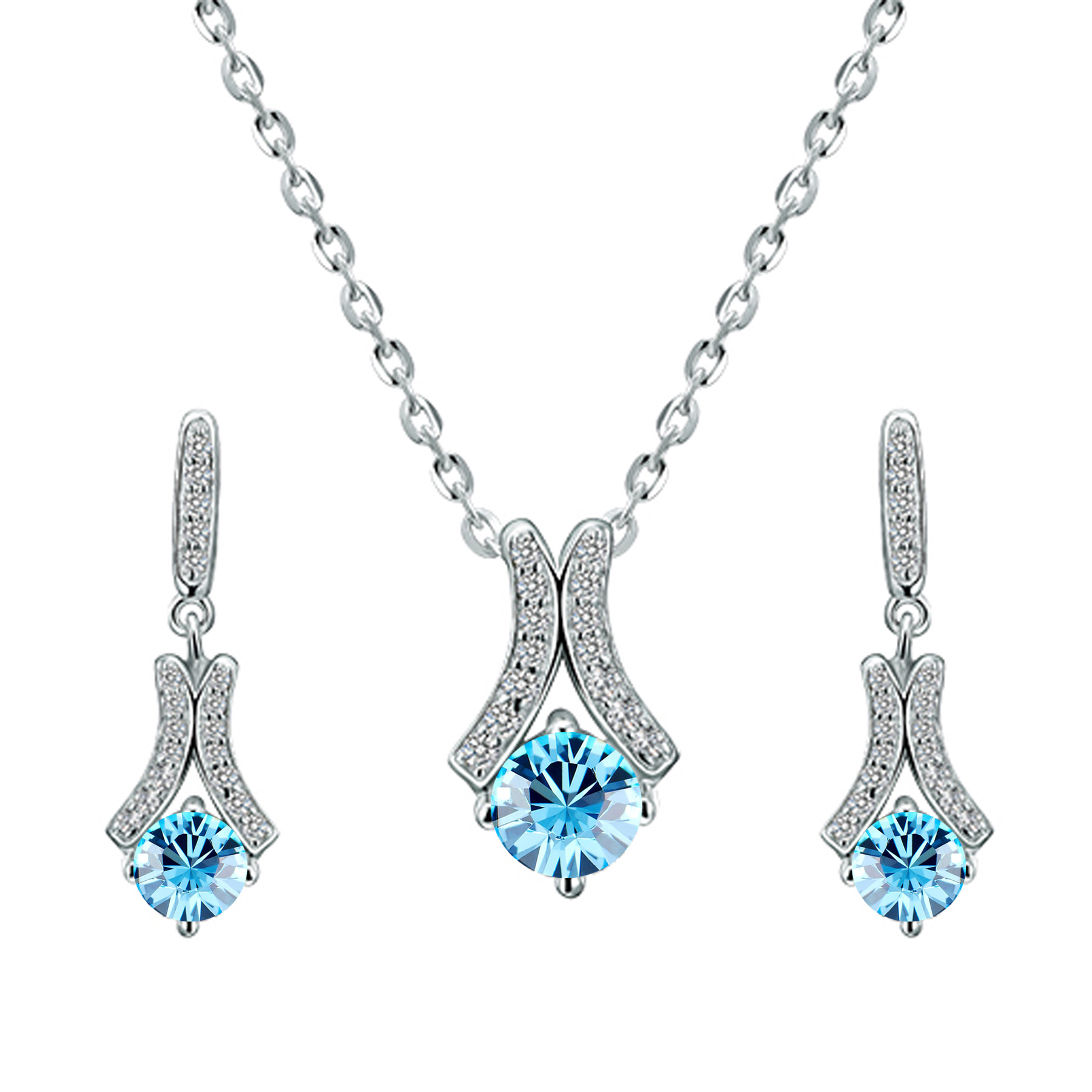 Crystals From Swarovski Vivacious Blue Crystal Pendant Set Gender: Women
