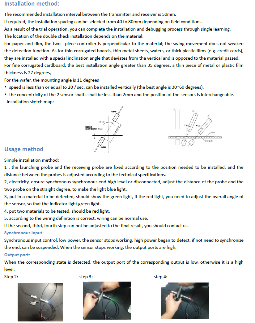 M12 Ultrasonic Double Sheet Sensor Accuracy: 40 Mm