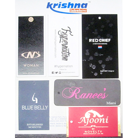 Paper Hang Tags - Paper Material, Various Sizes, Glossy Finish | Digital Printing, Rectangular Shape, Hole Included, Optional String