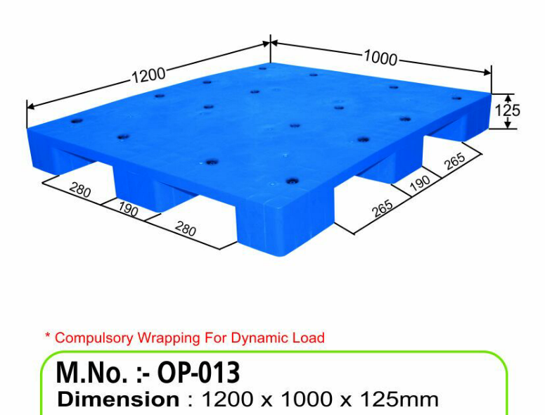 Black And Blue Injection Moulded Storage Pallet