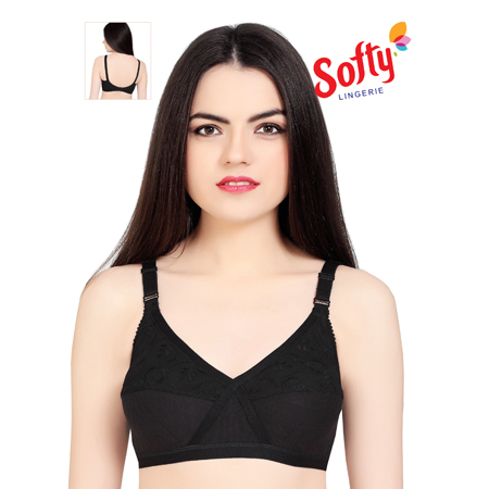 Cotton Ladies Black Bra