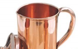 Copperking Handmade Pure Copper Jug (All Size) - Copper 23 Gauge Thickness Round Shape | 98%+ Purity One Handle Durable Finish Ideal For Gifting