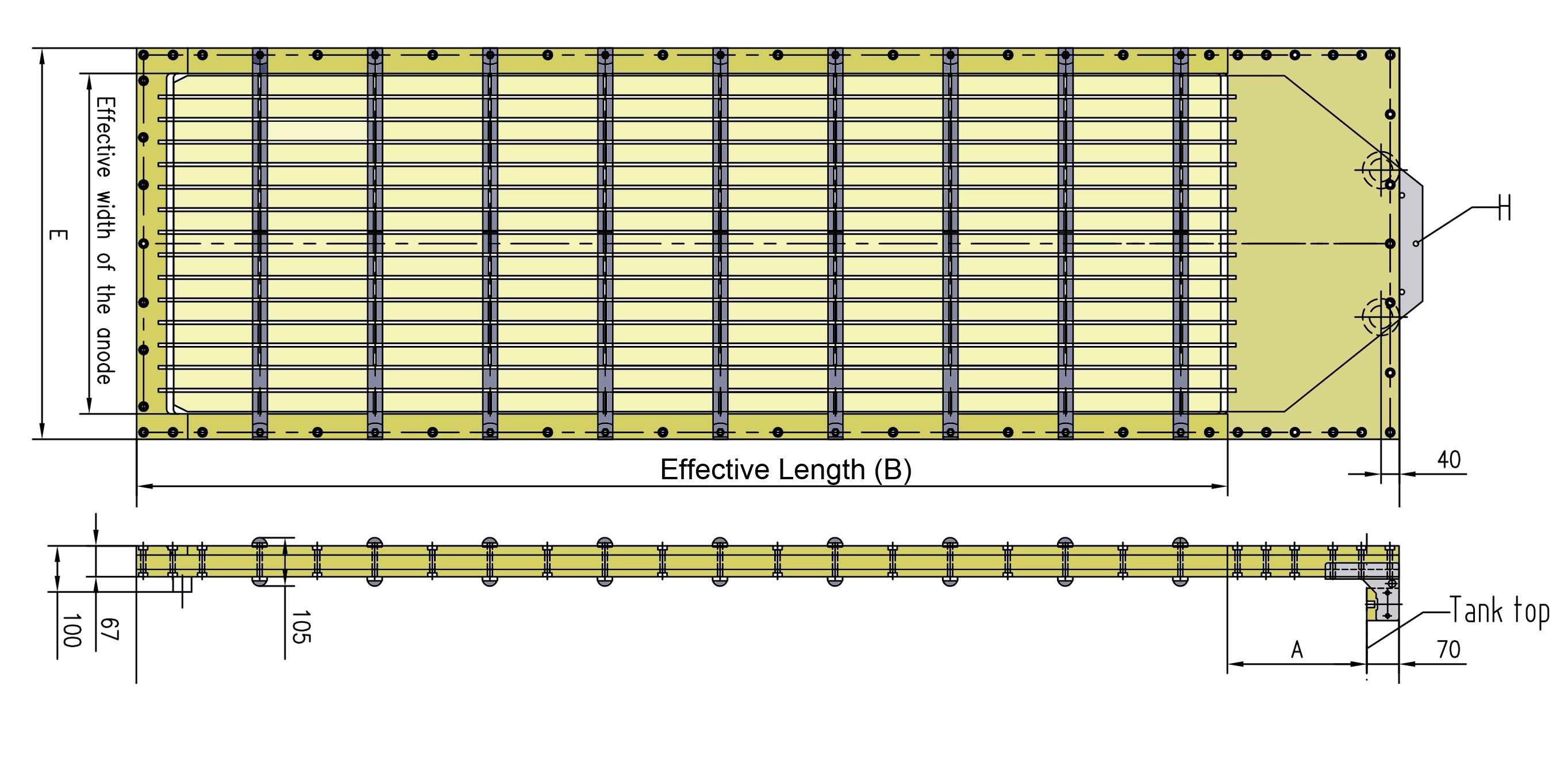 Flat Anode Cells Installation Type: Wall Mounted