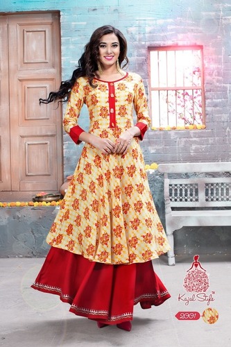 Kajal Style Long Designer Kurtis Size: Extra Large