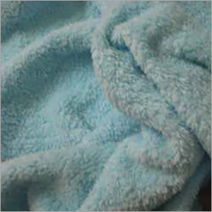 High Pile Coral Fleece Fabric - 190 Grams, Sky Blue Coral Fabric | Fast Colors, Lightweight, Washable, Plain Texture for Home Use