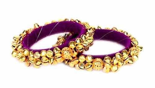 Ambika Designs Purple Jewellery Ghungroo Bangle Set For Girls And Women