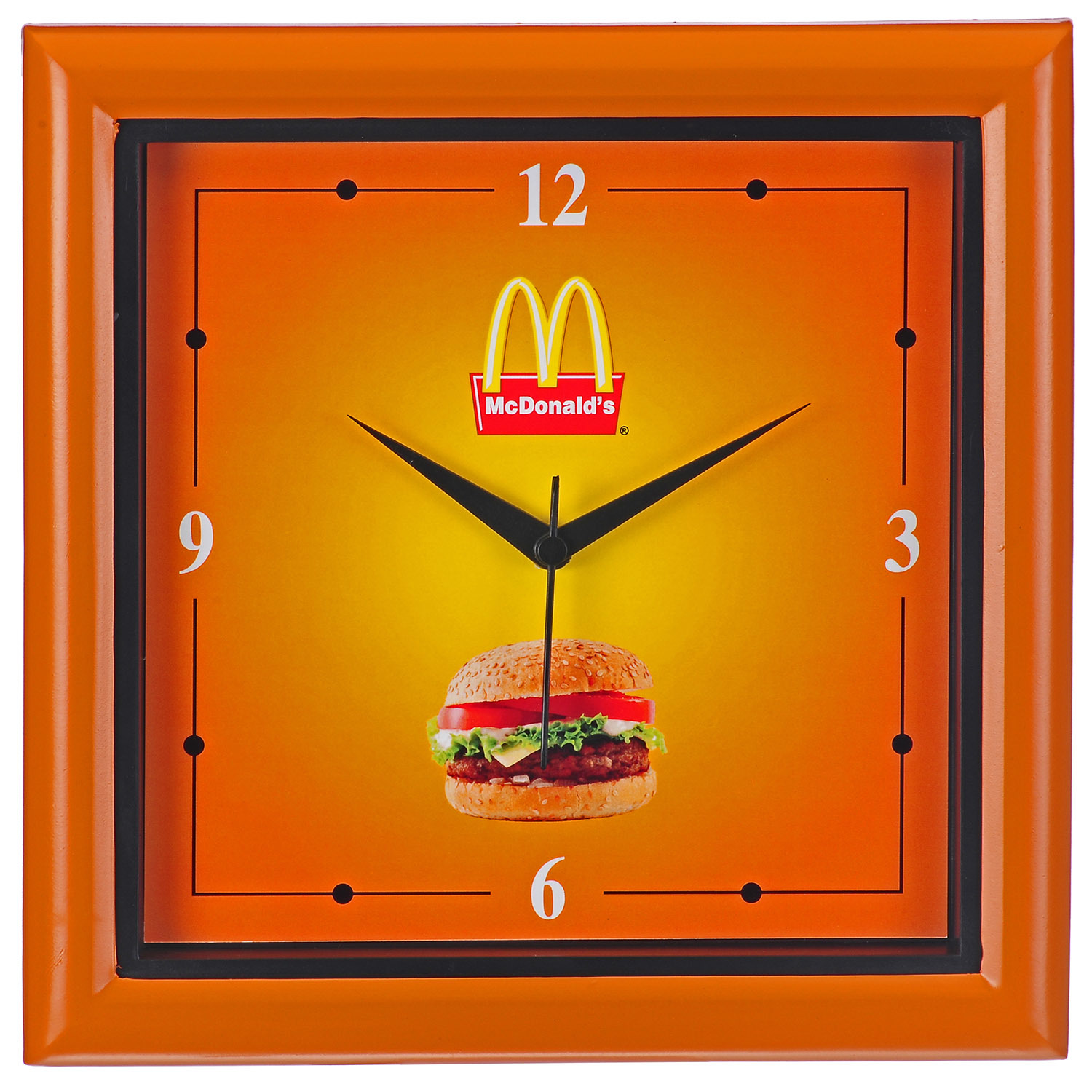 Square Wall Clock - Plastic Material, 10 Inch Size | Stylish Square Design For Timely Elegance In Any Room