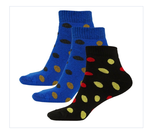 Ladies Full Ankle Socks - Polyester Cotton Blend, Medium Size, Mixed Color, Striped Pattern | Soft And Comfortable, Breathable Texture, Easy To Wash