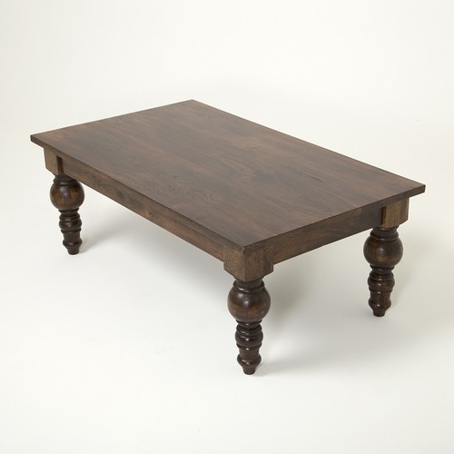Kalash Design Solid Wood Coffee Table - Polished Brown Finish | Durable, Eco-Friendly, Easy to Clean Indoor Furniture