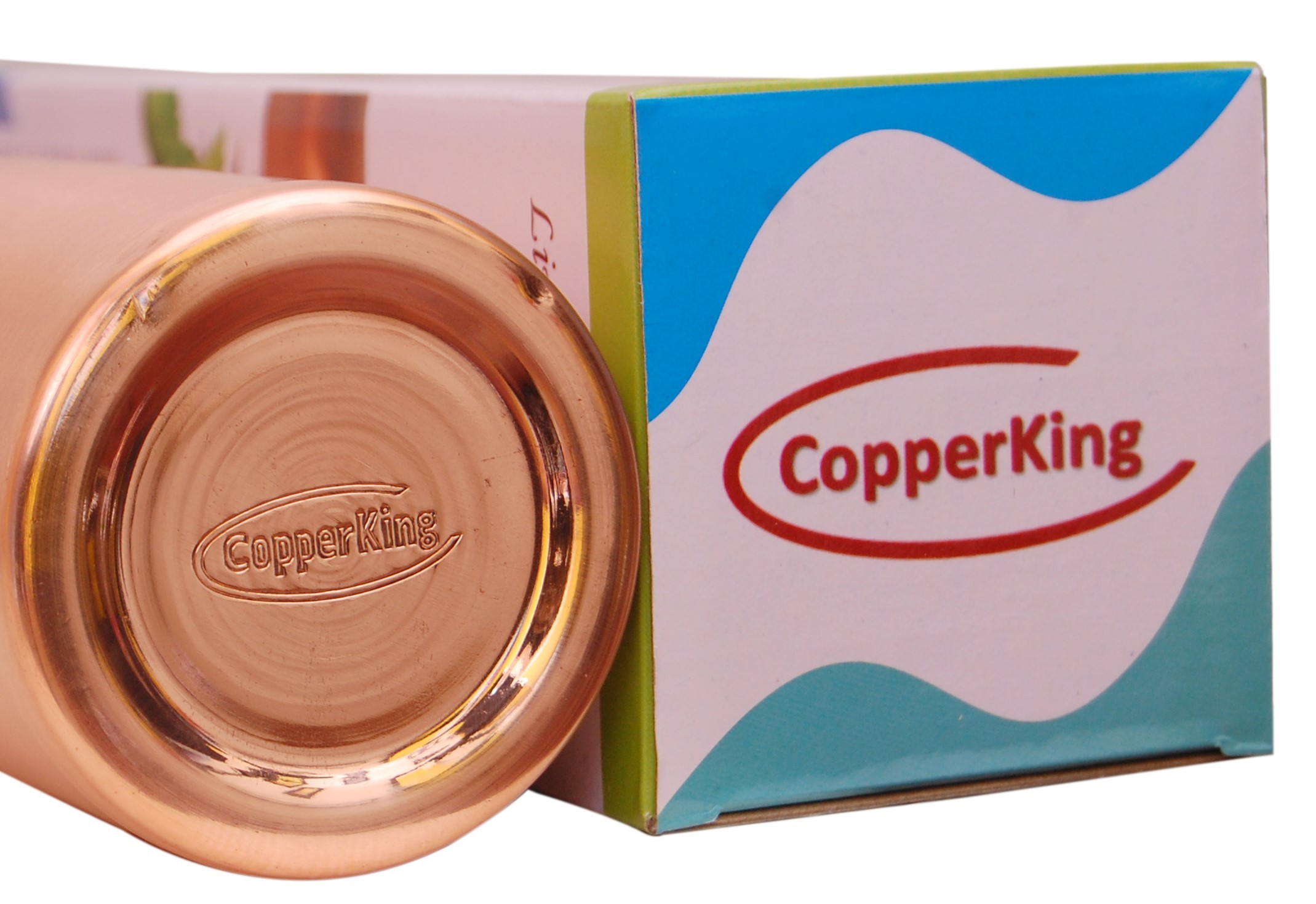 Copperking Pure Copper Bottle 750ml & 600ml - Pure Copper, Round Shape, Copper Color, 23 Gauge Thickness | Ideal For Corporate Gifting, Weddings, Festivals