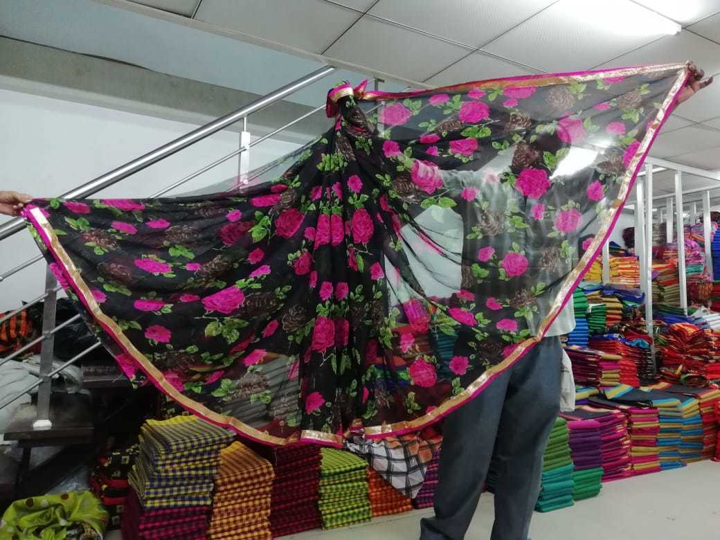 Fancy Print Georgette Saree - 5.5 Mtr Length, 0.8 Mtr Blouse | Art Silk Material, Vibrant Colors: Orange, Yellow, Blue, Purple, Red, Stunning Printed Pattern