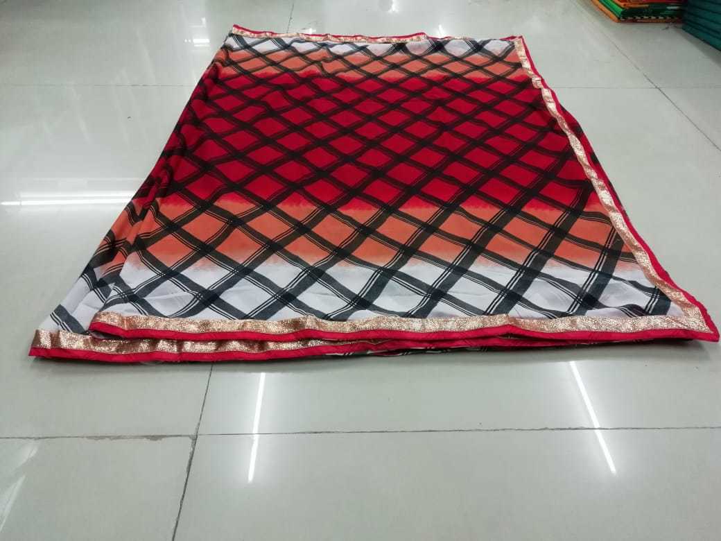 Fancy Georgette Printed Saree - Georgette Silk, Length: 5.5 Mtr, Blouse Length: 0.8 Mtr | Color: Orange, Yellow, Blue, Purple, Red, Seasons: Rainy, Spring, Summer, Winter, Style: Other Indian