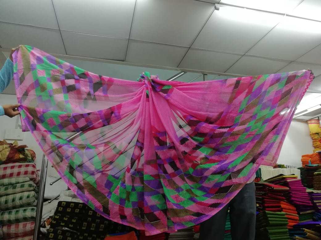 Fancy Georgette Printed Saree - Georgette Silk, Length: 5.5 Mtr, Blouse Length: 0.8 Mtr | Color: Orange, Yellow, Blue, Purple, Red, Seasons: Rainy, Spring, Summer, Winter, Style: Other Indian