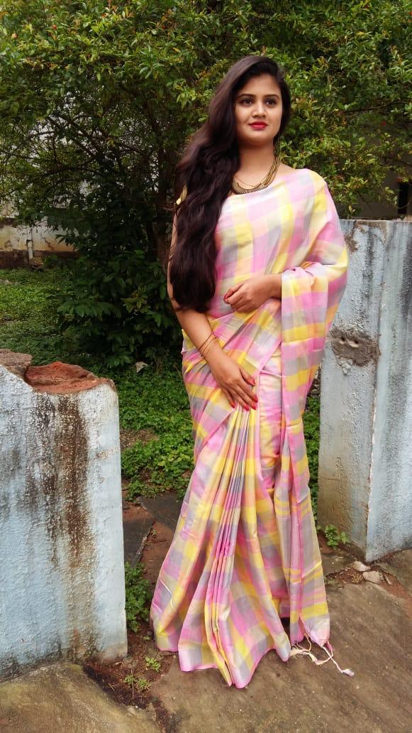 Multi Linen Saree