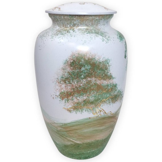 Pink & White Beautiful Horse Hand Painted Cremation Urns