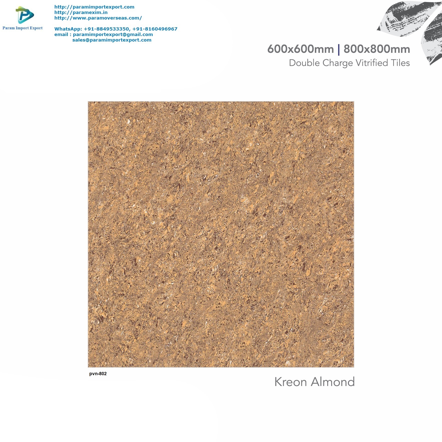 Polished Pgvt Tiles - Optimum Grade Clay, 600x600mm & 800x800mm, Double Charge Vitrified | Durable, Sturdy, Aesthetic