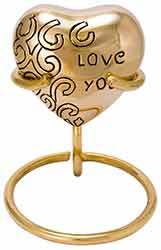 Brass Heart Keepsake Cremation Urn