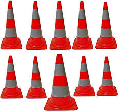 Safety Cone - Metal Construction, Red Color | Includes Warranty For Enhanced Safety