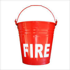 Fire Bucket - Metal, 1-2 Kilograms | Red Color, 1 Year Warranty