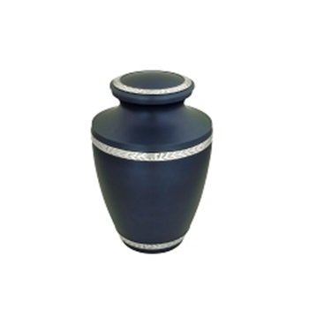 Polishing Sapphire Blue Brass Cremation Urn
