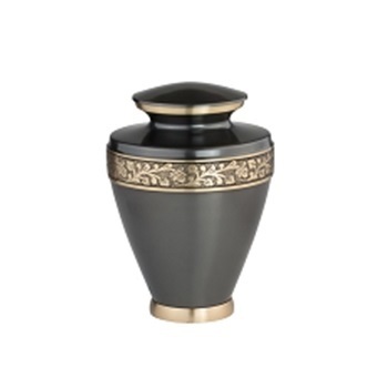 Polishing Sapphire Blue Brass Cremation Urn