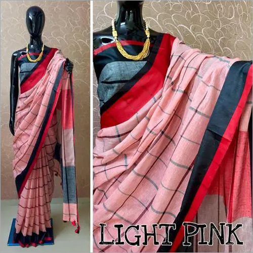 मल्टी प्योर लिनन लेडीज़ साड़ी