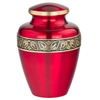 Shiny Magenta Large Brass Cremation Urn