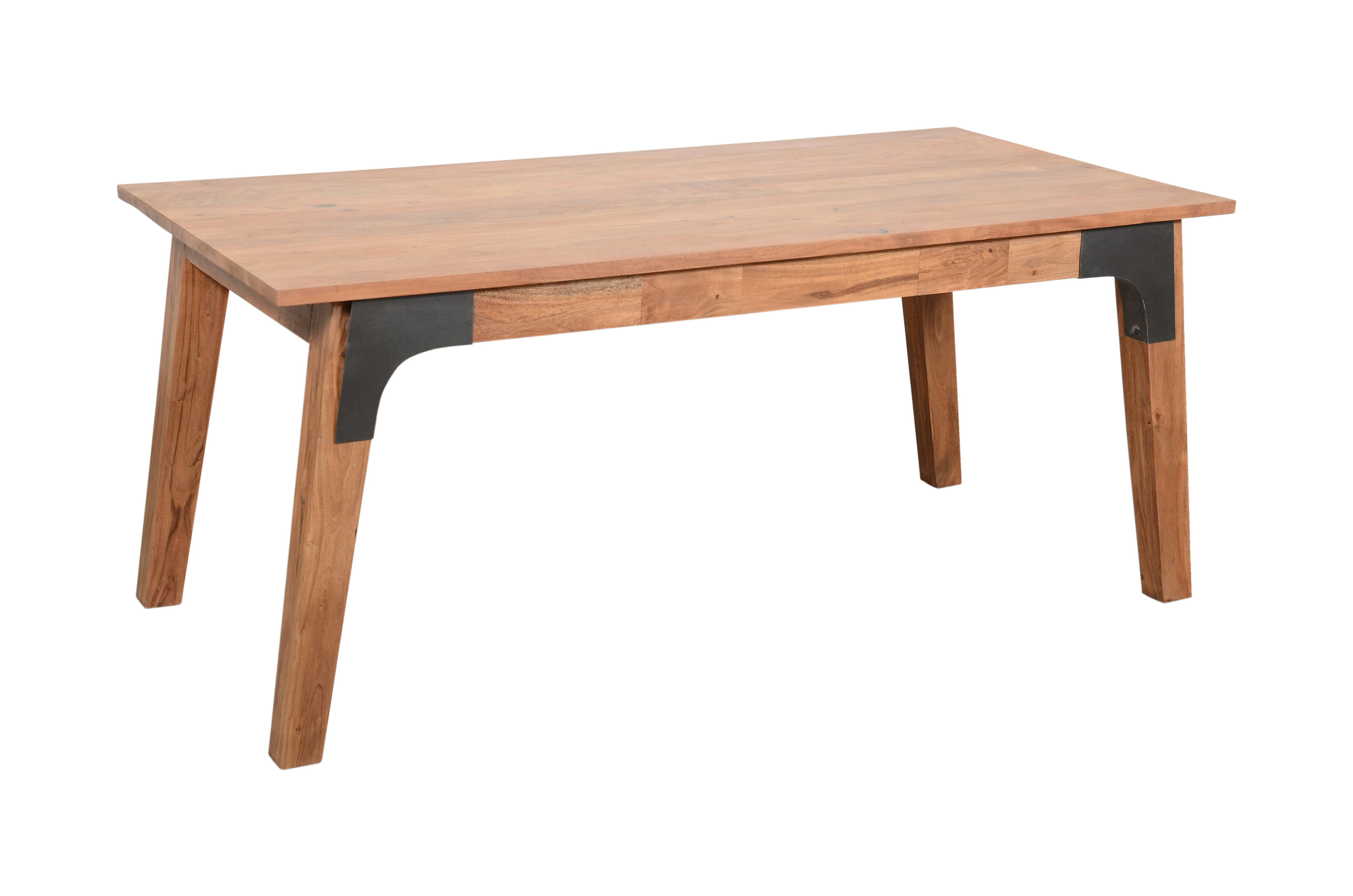 Wood Wrought Iron Dining Table With Wooden Top