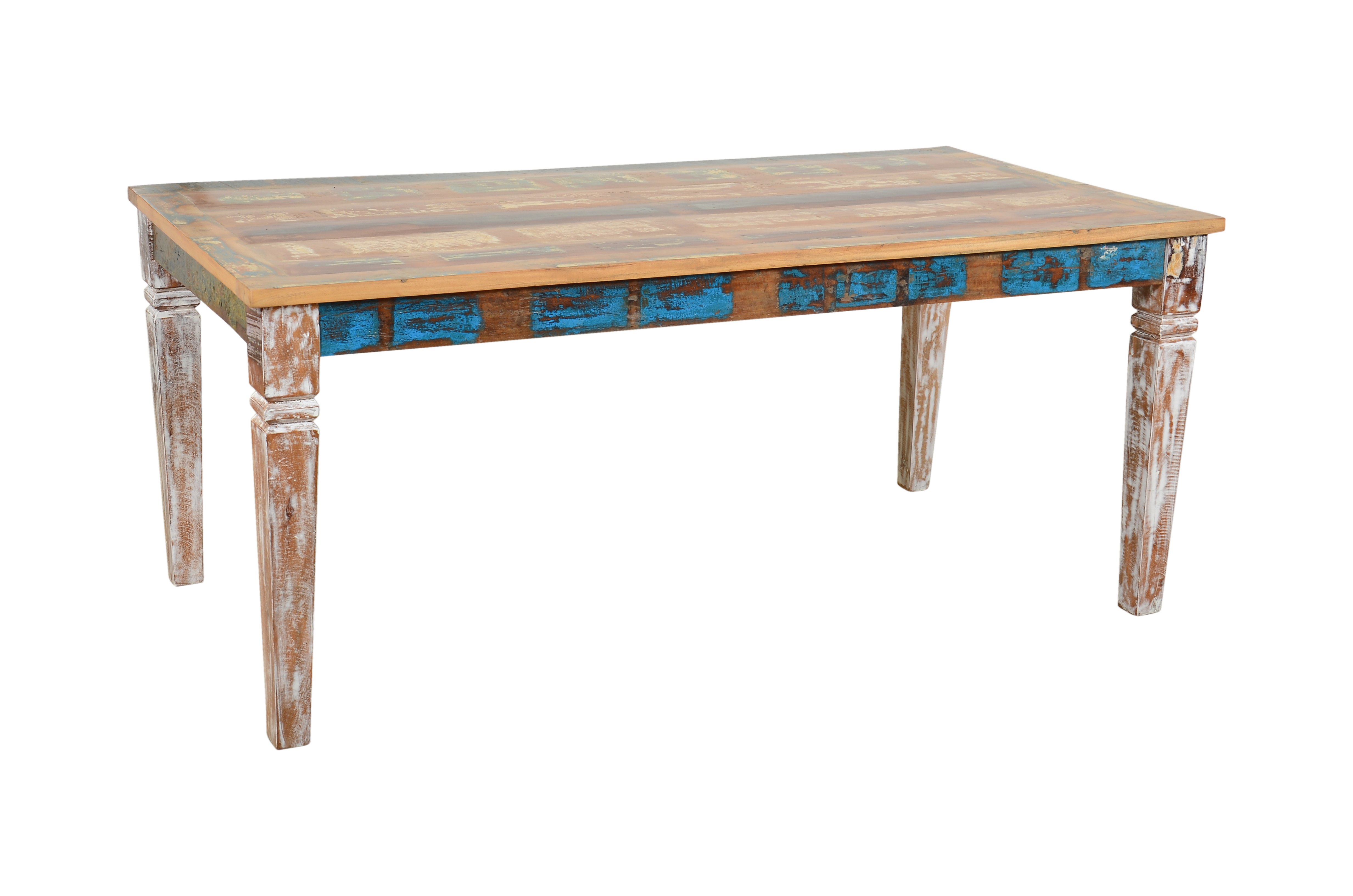 Wood Wrought Iron Dining Table With Wooden Top
