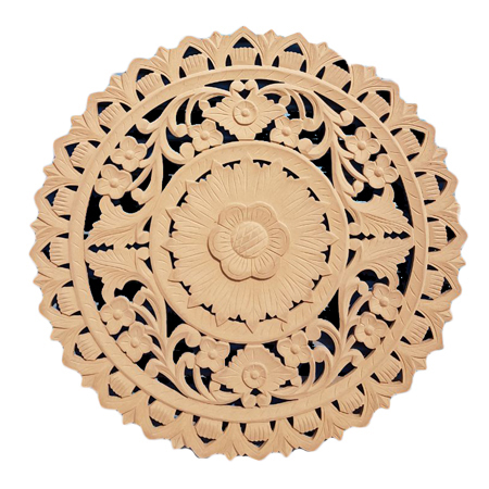 Elegant Carved Wood Wall Art Panel