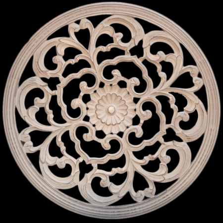 Elegant Carved Wood Wall Art Panel