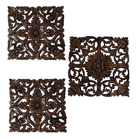 Teak Wood Carved Wood Panel