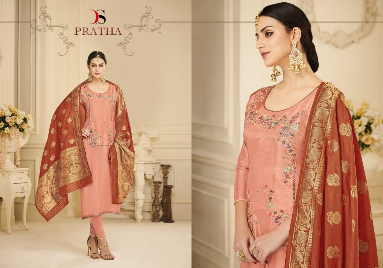 Designer Salwar Kameez - Pure Viscose Opada Silk With Heavy Embroidery Blush Pink Xxl Full Sleeves Washable