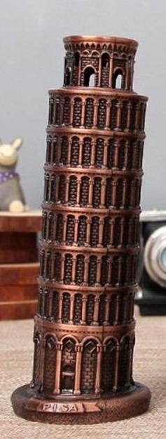 Copper Metal Model Of Leaning Tower Of Pisa