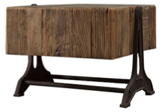 South Finish Iron And Wooden Combination Coffee Table