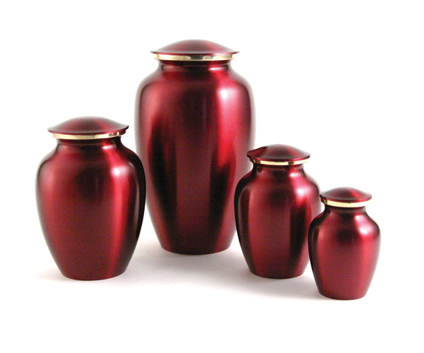 Brass Urns For Ashes - 100% Brass & Aluminum, Height 10", Volume 200 Cu In Keepsakes With Heart Design