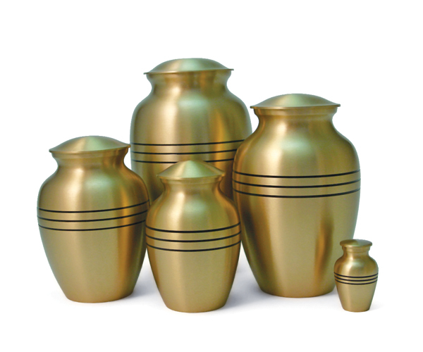 Brass Urns For Ashes - 100% Brass & Aluminum, Height 10", Volume 200 Cu In Keepsakes With Heart Design