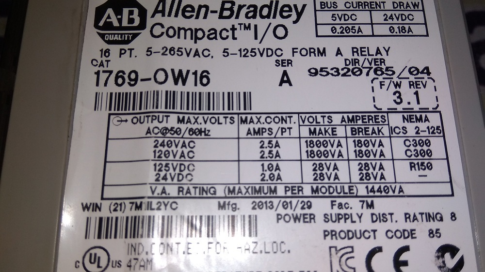 Allen Bradley Input Output Module